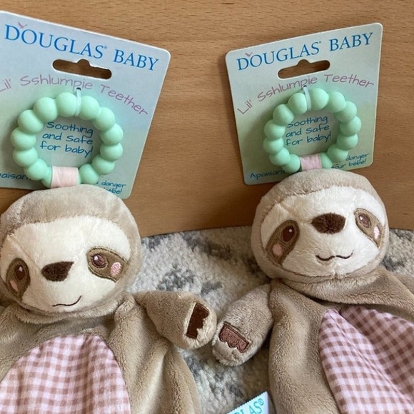 Set of Sloth Loveys with Teether Baby Unisex - Picture 2 of 4